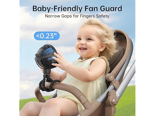 GUSGU Clip on Stroller Fan for Baby