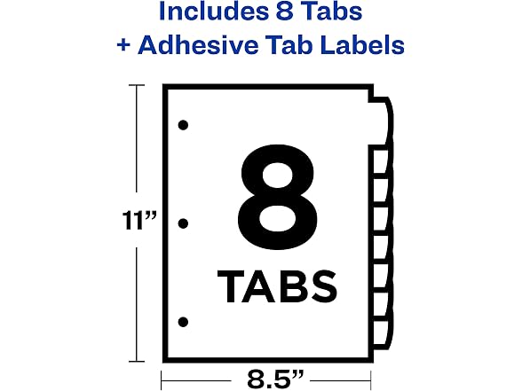 Avery Big Tab Ultralast Plastic Dividers with White Tab Labels