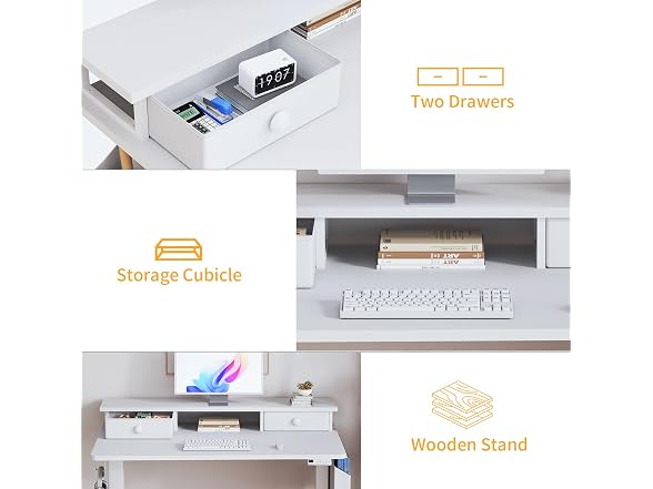 White Electric Standing Desk