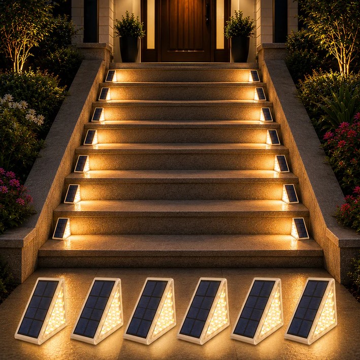 Infinite Basics 6-Pack Triangle Solar Step Lights Outdoor - Gallery 9