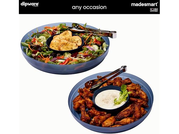 madesmart Dipware Chip and Dip Bowl, Midnight