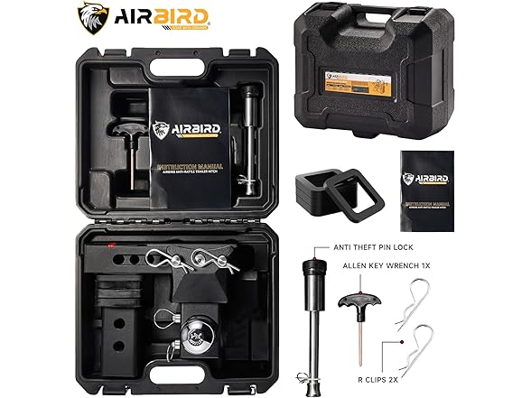 Airbird Anti-Rattle Adjustable Trailer Hitch Ball Mount