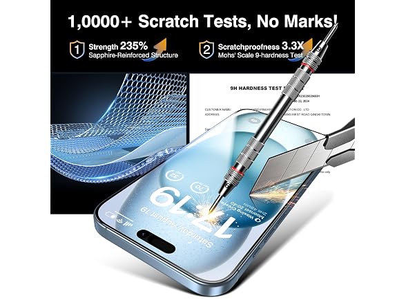 EZ-GLAZ iPhone 15 Screen Protector 4+2 Pack