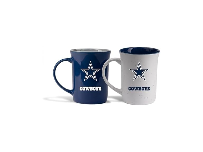 The Memory Company Officially Licensed NFL Home/Away Speckle Ceramic Coffee Mugs Set of 2-16 oz Premium Team Logo Drinkware Set