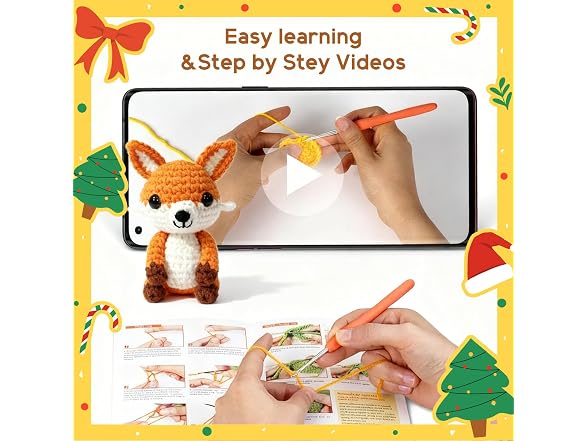 8Pcs Crochet Kit for Beginners, DIY