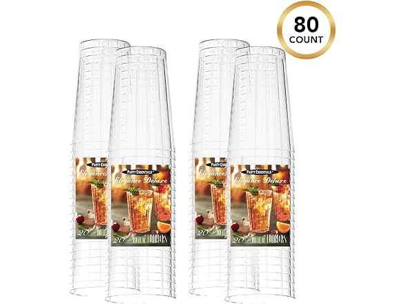 Deluxe/Elegance Hard Plastic Glass, 10 oz., 80 Count