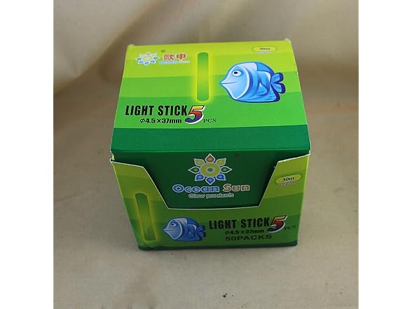 Ocean Sun 50bags(250pcs) Green Straight Glow Sticks (4.5 * 37mm)