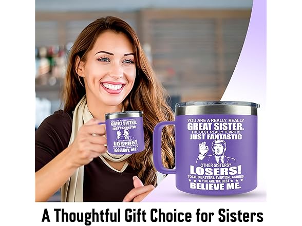 Best Sister Mug, 14 Oz Stainless Steel