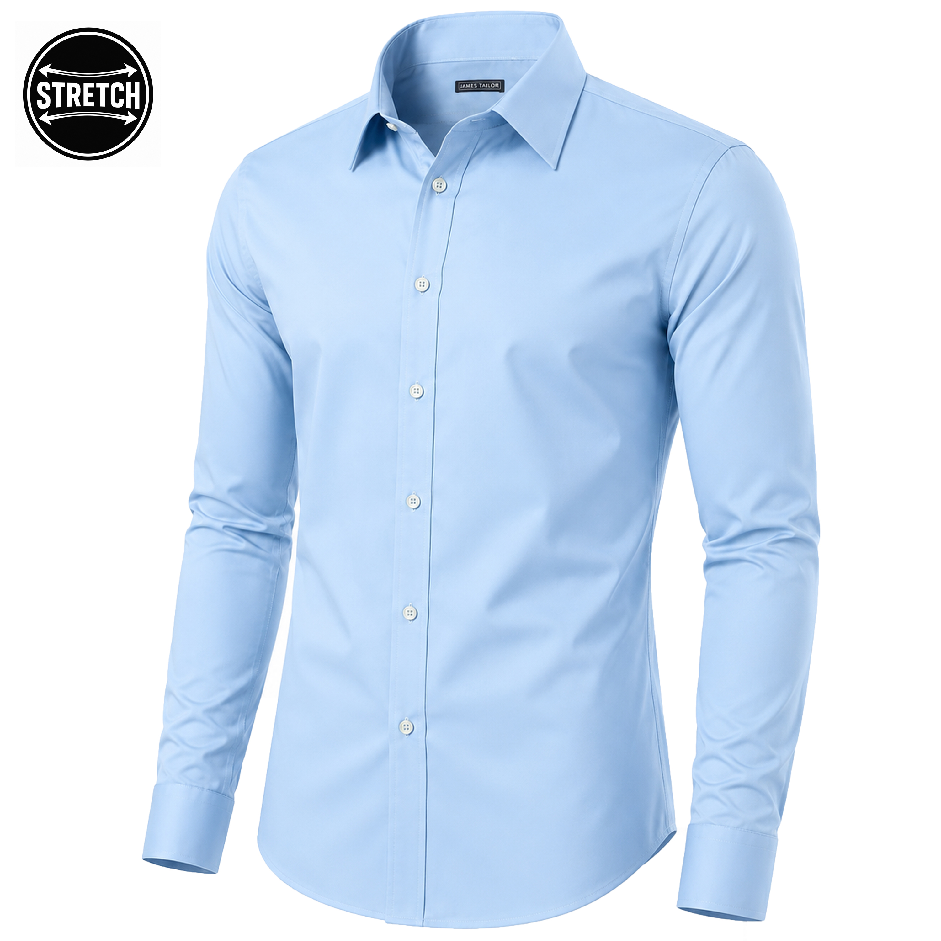 Mens L/S Stretch Dress Shirt - Gallery 18