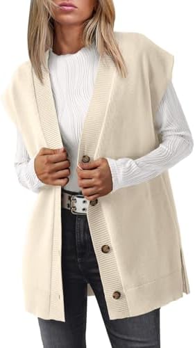 Lillusory V Neck Long Cardigan Vest