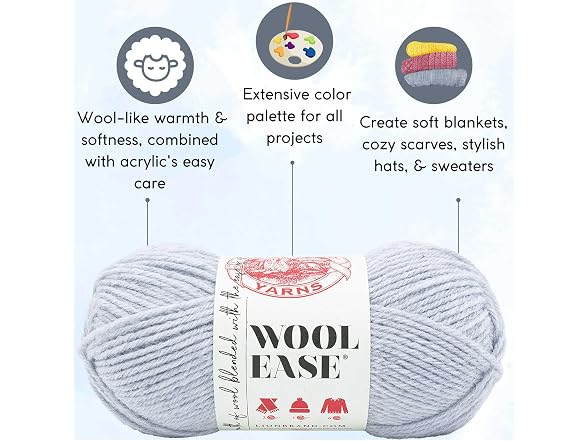 Lion Brand Yarn Wool Ease 620-006 Icicle