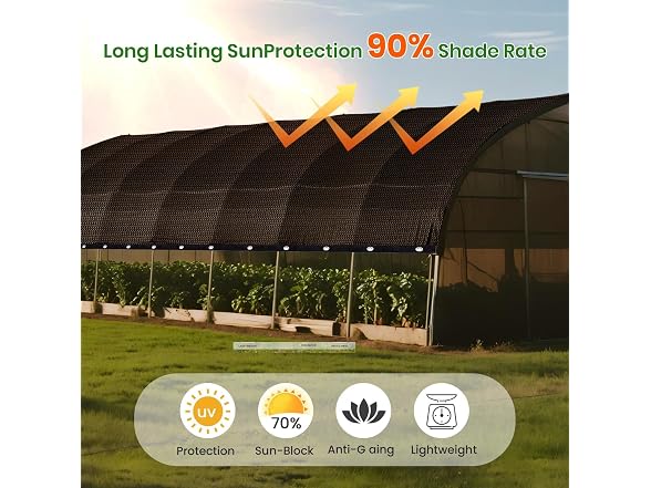 FFKQBH 10 X 10 FT 90% Sun Shade Cloth