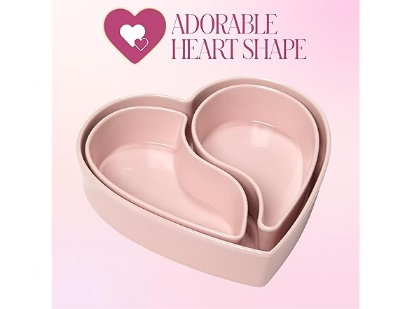Paris Hilton Iconic Ceramic Stoneware Heart Serving Dish Set