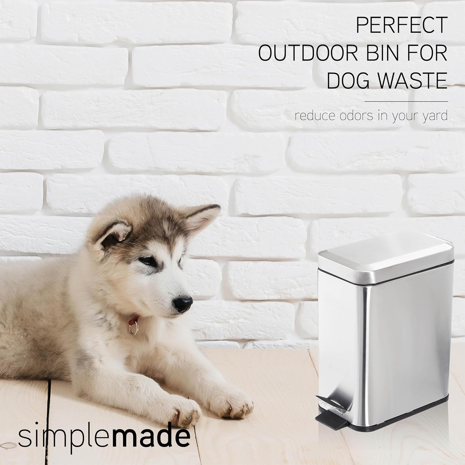 SIMPLEMADE Rectangle Step Trash Can - 5 Liter / 1.3 Gallon - Gallery 6