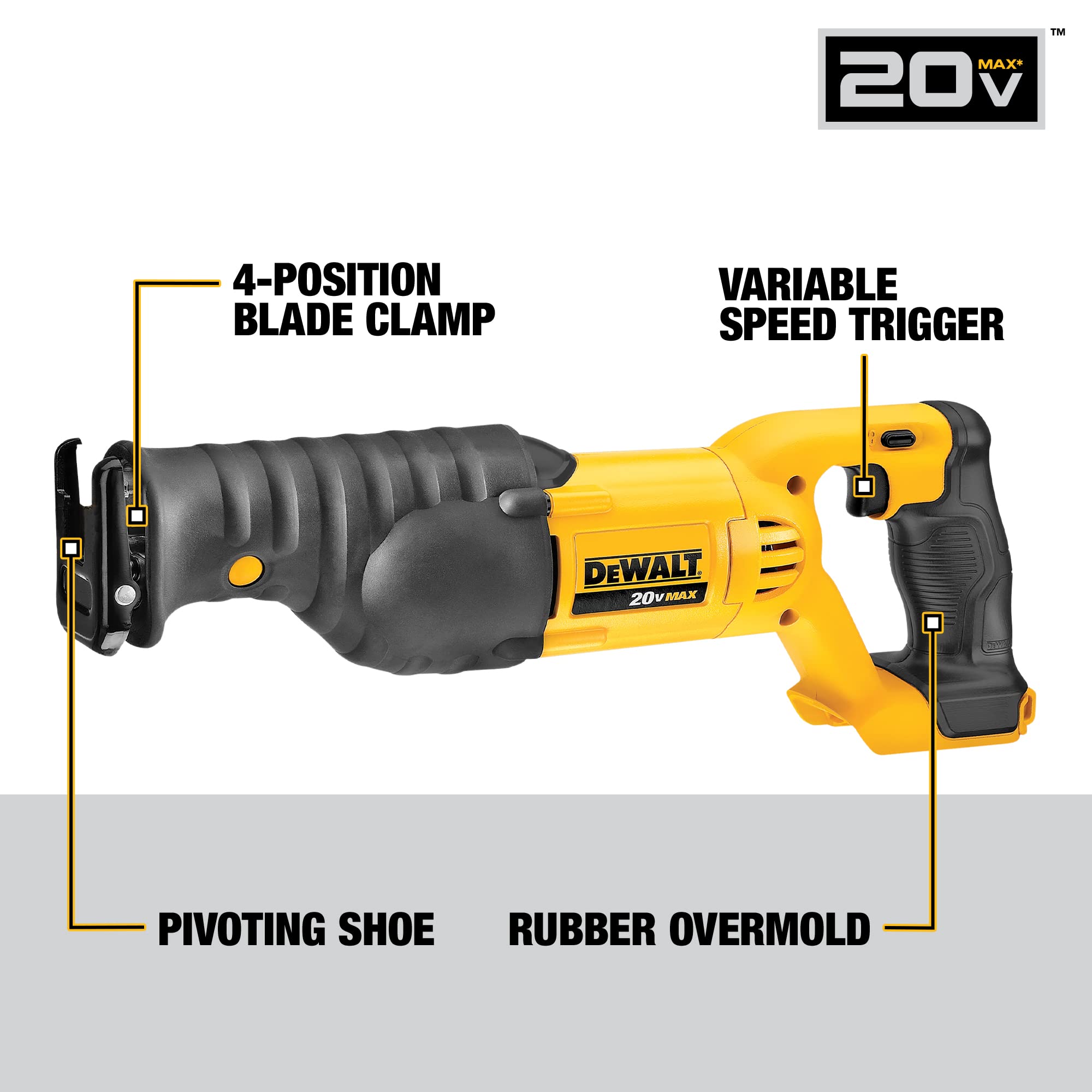 DEWALT DCS380B 20V Reciprocating Saw - Gallery 22