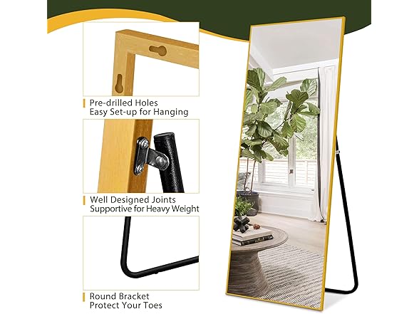 NicBex Full Length Mirror, 60" x 20" Wall