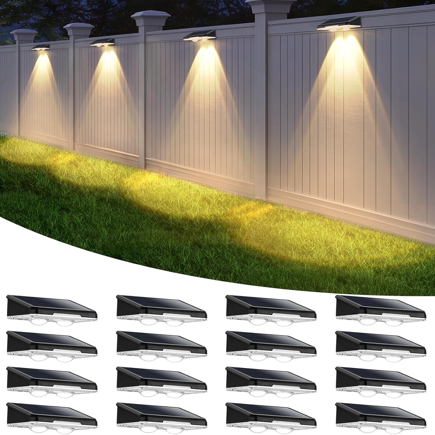 Solar Lights Outdoor, Waterproof Fence Lights - Gallery 12