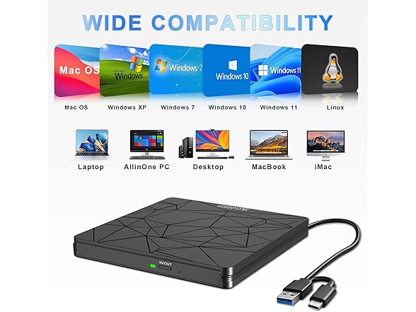 GODBPNYMU External DVD Drive