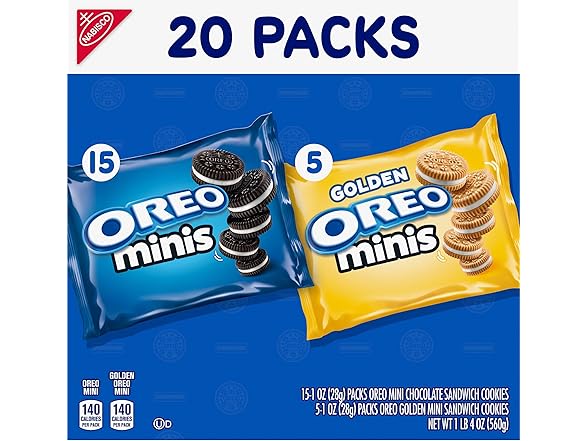 Oreo Mini Mix Sandwich Cookies Variety Pack, 20PK