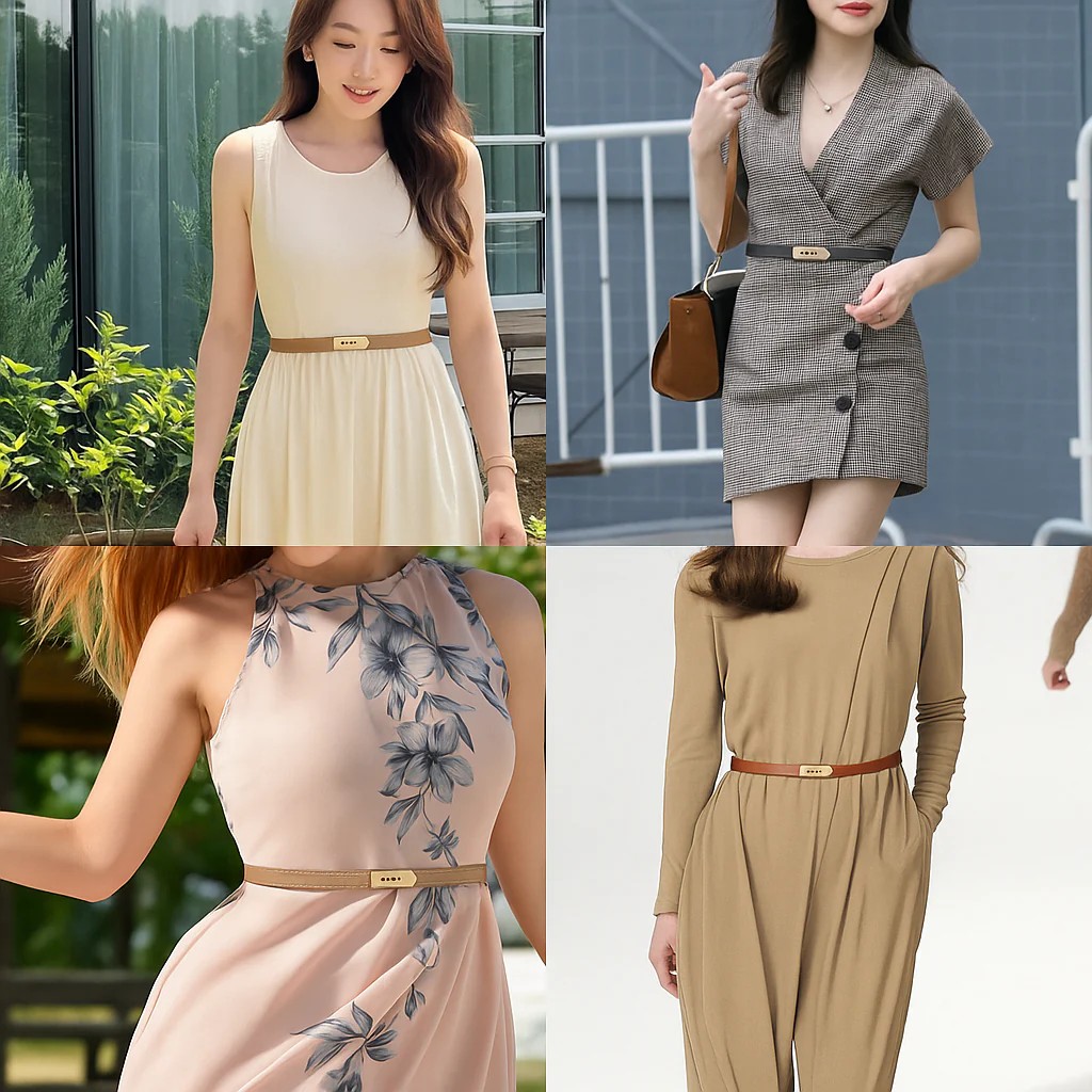 Womens Skinny Leather Adjustable Belt - Gallery 18