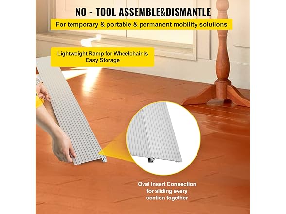 Door Threshold Ramp, 1" Rise, 800 lbs Load