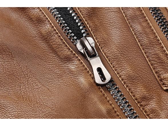 Chouyatou Men (XL) Stand Collar Pu Leather Jacket
