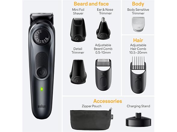 Braun All-in-One Men's Shaving Kit Series 5 5490, 9-in-1