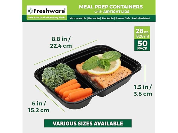 Freshware Meal Prep Containers [50 Pack]
