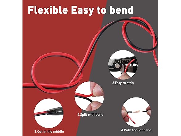 HiFind 14/2 Gauge 50ft Wire Red Black