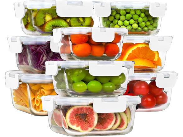 HOMBERKING 18pc Purple Glass Food Containers