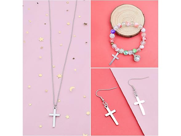 BronaGrand Silver Cross Crucifix Charms