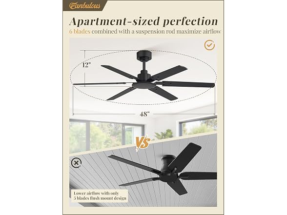Fanbulous Black 48” Ceiling Fan with Lights
