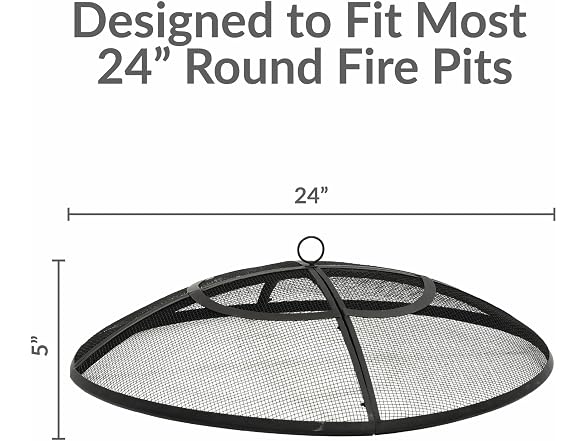 Sunnydaze 24" Round Fire Pit Spark Screen Cover
