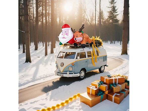 Zone Tech CR0005 6Ft Inflatable Santa and Reindeer