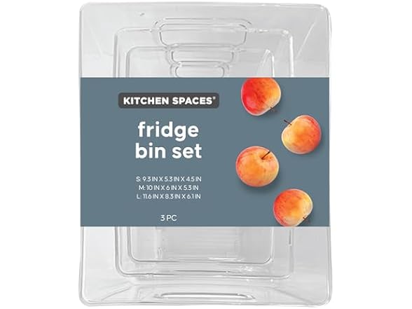 Kitchen Spaces Fridge Bin Set 3PC