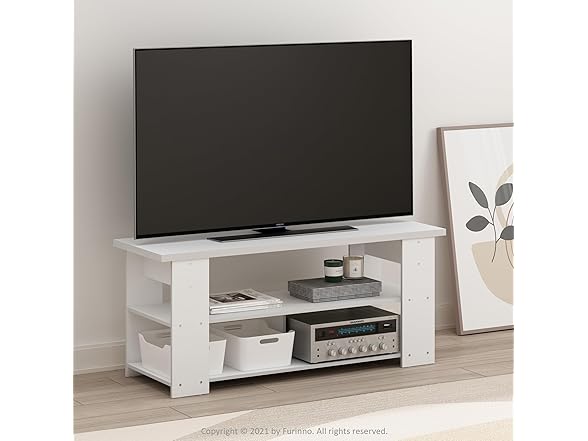 Furinno Jaya TV Stand Up to 55-Inch, White