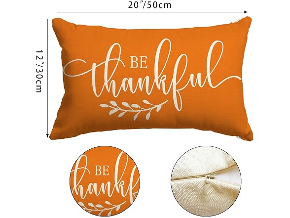 JXZYGMD Fall Pillow Cover 12x20 inch Be Thanksg