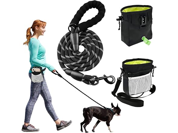 5/6 Ft Dog Leash-Multifunction Dog Treat Pou