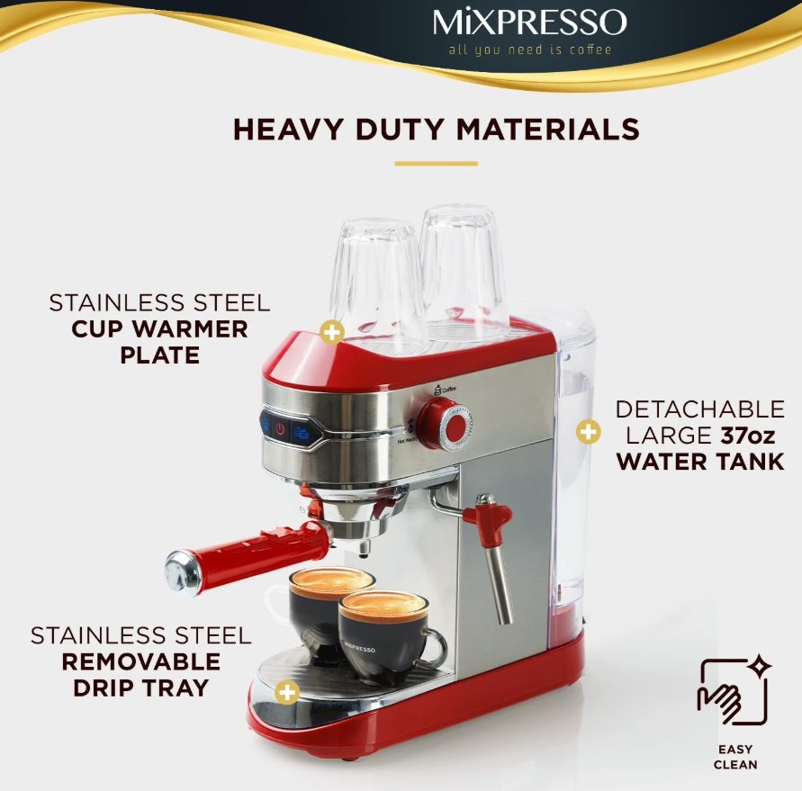 Mixpresso 15-Bar Automatic Espresso Machine with Milk Frother - Gallery 10