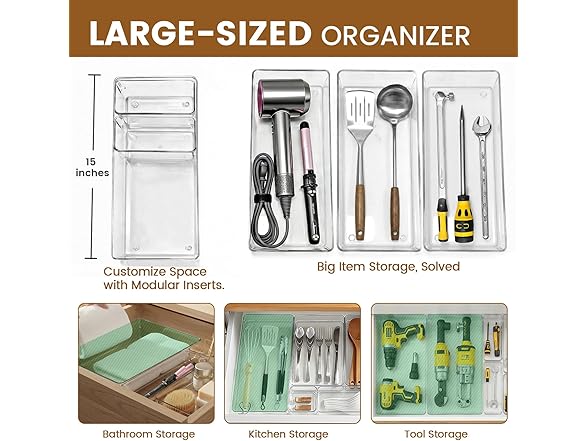 21 Pcs Organizer and Storage Trays