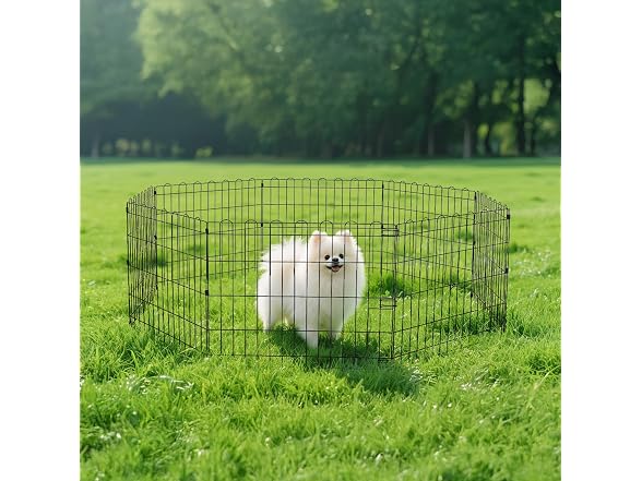 Amazon Basics Foldable Octagonal Metal Exercise Dog Playpen
