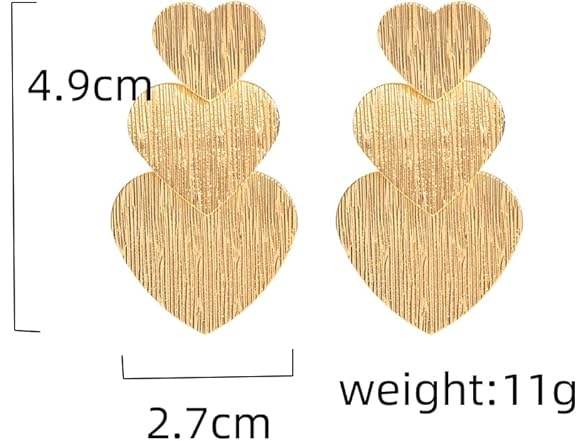 ConeyClare Triple Heart Stud Earrings Silver