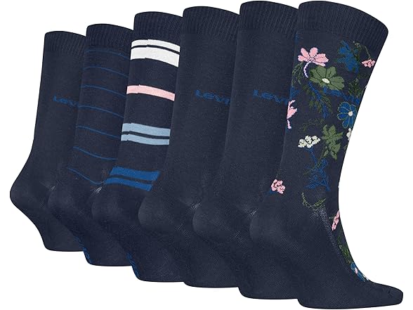 Levis Mens 6Pk Fashion Crew Socks (M)