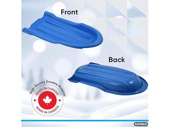 Superio Toboggan Snow Sled for Kids and Adults, 46" 12 Pack