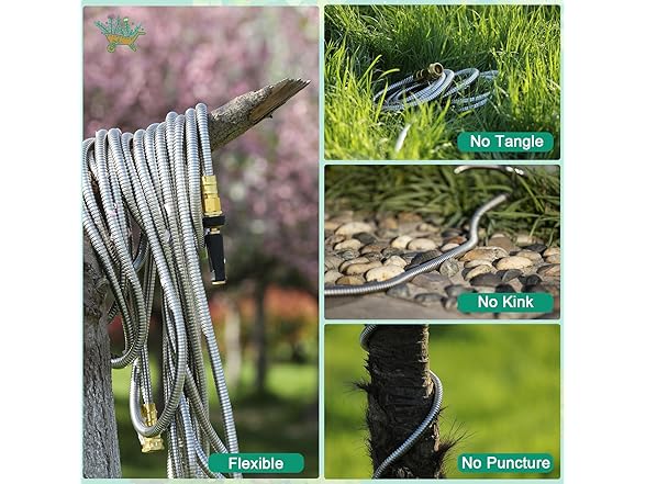 iGarden Metal Garden Hose 100FT