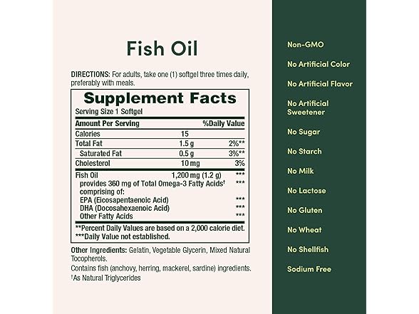 Nature's Bounty Fish Oil Omega 3 200