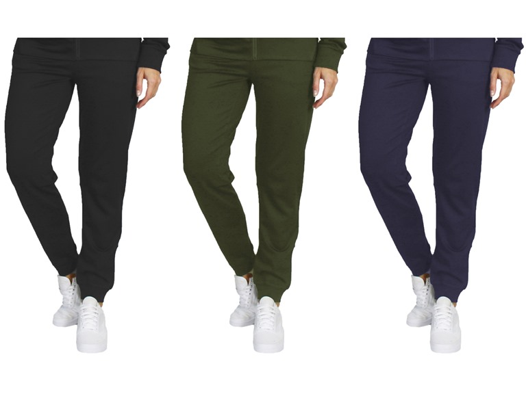 GBH WC-----(Women's 3Pack Pants) / MJJ-601/ BK-OL-NV / S Small 3Pk Womens Loose Fit Active Track Pants Black - Olive - Navy