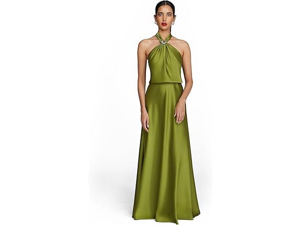 Wynn Gown in Charmeuse Moss Green