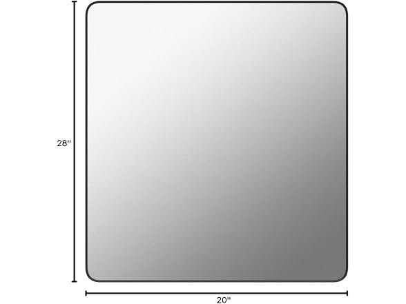 SNUGACE Black Metal Framed Mirror Rectangle