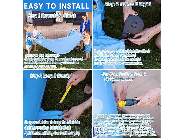 Zone Tech PA0008 Inflatable Shark Sprinkler for Kids